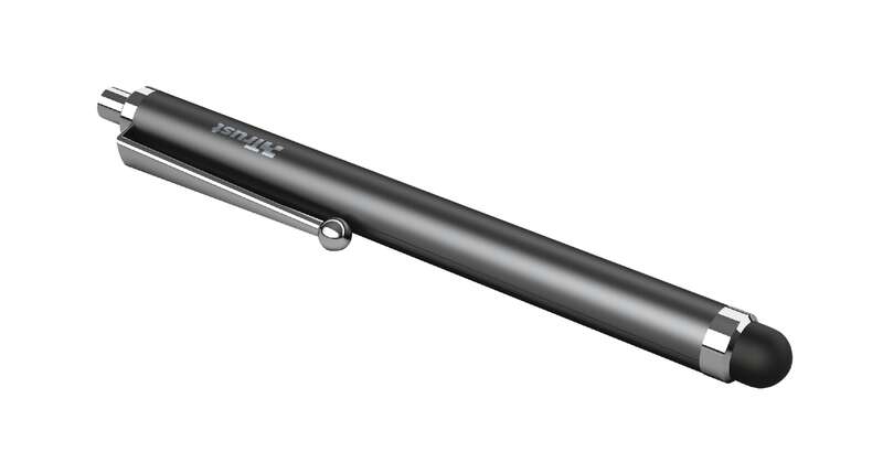 Trust Stylus Pen Lapiz Optico para Usar en Tablet y Smartphone - Elegante y Fino - Aluminio - Color Gris