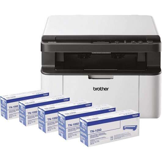 Brother DCP1610W Impresora Multifuncion Laser Monocromo WiFi 20ppm + 5 Toner TN1050